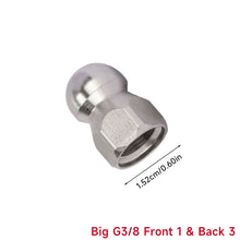 Load image into Gallery viewer, Professional Pressure Washer Drain Cleaning Nozzle High Pressure Water Jet Pipe Unclogging Tool Steel Sewer & Pipe Maintenance Accessory Anti-Clogging