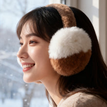Load image into Gallery viewer, Winter Color-Blocking Fluffy Ear Cups Cute Plush Earmuffs Outdoor Ear Covers Foldable Earflap Women Gift