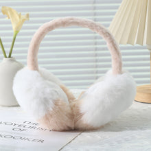 Load image into Gallery viewer, Winter Color-Blocking Fluffy Ear Cups Cute Plush Earmuffs Outdoor Ear Covers Foldable Earflap Women Gift