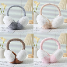 Load image into Gallery viewer, Winter Color-Blocking Fluffy Ear Cups Cute Plush Earmuffs Outdoor Ear Covers Foldable Earflap Women Gift