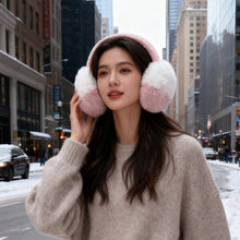 Load image into Gallery viewer, Winter Color-Blocking Fluffy Ear Cups Cute Plush Earmuffs Outdoor Ear Covers Foldable Earflap Women Gift