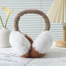 Load image into Gallery viewer, Winter Color-Blocking Fluffy Ear Cups Cute Plush Earmuffs Outdoor Ear Covers Foldable Earflap Women Gift
