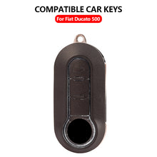 Load image into Gallery viewer, Car Flip Key Case Cover TPU Auto Shell Fob 3 Buttons for Fiat Ducato 500 500L Panda Grande Punto Lancia Musa Accessories