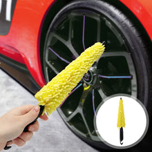 Load image into Gallery viewer, Car Wheel Rim Scrubber Cleaner Brush Microfiber Premium Wheels Wash Brush Non-Slip soft Handle Cleaning Spokes Accessories