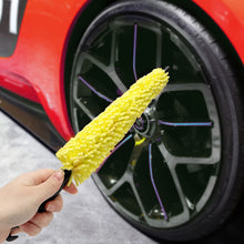Load image into Gallery viewer, Car Wheel Rim Scrubber Cleaner Brush Microfiber Premium Wheels Wash Brush Non-Slip soft Handle Cleaning Spokes Accessories