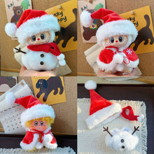Load image into Gallery viewer, For 17cm Labubu Clothes Christmas Snowman Dress Up Hat and scarf set Doll Accessories Labubu Christmas Outfit Kids Gift