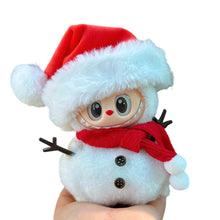 Load image into Gallery viewer, For 17cm Labubu Clothes Christmas Snowman Dress Up Hat and scarf set Doll Accessories Labubu Christmas Outfit Kids Gift