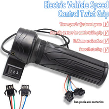 Load image into Gallery viewer, 3-Speed Electric Bike Scooter Speed Control Throttle Twist Grip Handlebar Accelerator for E-Bike & E-Scooter Replacement