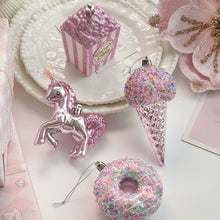 Load image into Gallery viewer, 1PC Christmas Hanging Pendant 3D Pink Powder Plastic Snowflake Xmas Tree Decor for Holiday Wedding Party Home