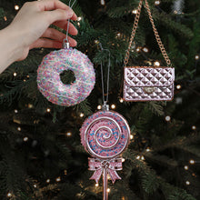 Load image into Gallery viewer, 1PC Christmas Hanging Pendant 3D Pink Powder Plastic Snowflake Xmas Tree Decor for Holiday Wedding Party Home