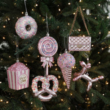 Load image into Gallery viewer, 1PC Christmas Hanging Pendant 3D Pink Powder Plastic Snowflake Xmas Tree Decor for Holiday Wedding Party Home