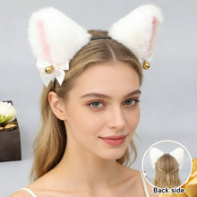 Load image into Gallery viewer, Cute Anime Lolita Cat Fox Fur Ear Headband Ribbon Bow Bell Hair Clip Masquerade Birthday Party Cosplay Hair Accessories