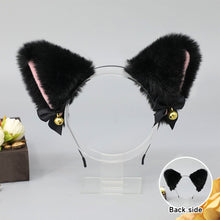 Load image into Gallery viewer, Cute Anime Lolita Cat Fox Fur Ear Headband Ribbon Bow Bell Hair Clip Masquerade Birthday Party Cosplay Hair Accessories