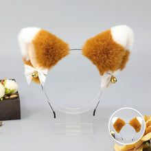 Load image into Gallery viewer, Cute Anime Lolita Cat Fox Fur Ear Headband Ribbon Bow Bell Hair Clip Masquerade Birthday Party Cosplay Hair Accessories