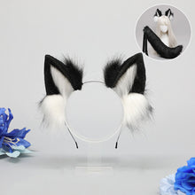 Load image into Gallery viewer, Handmade Cosplay Animal Ear Headband Red Fox Wolf King Cat Beast Ear Faux Fur Tail Golden Fox Anime Hair Accessories