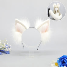 Load image into Gallery viewer, Handmade Cosplay Animal Ear Headband Red Fox Wolf King Cat Beast Ear Faux Fur Tail Golden Fox Anime Hair Accessories