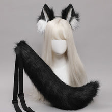 Load image into Gallery viewer, Handmade Cosplay Animal Ear Headband Red Fox Wolf King Cat Beast Ear Faux Fur Tail Golden Fox Anime Hair Accessories