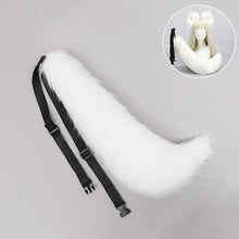 Load image into Gallery viewer, Handmade Cosplay Animal Ear Headband Red Fox Wolf King Cat Beast Ear Faux Fur Tail Golden Fox Anime Hair Accessories