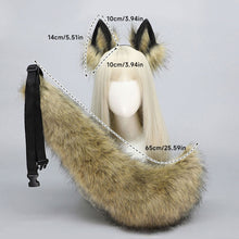 Load image into Gallery viewer, Handmade Cosplay Animal Ear Headband Red Fox Wolf King Cat Beast Ear Faux Fur Tail Golden Fox Anime Hair Accessories