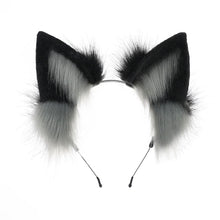 Load image into Gallery viewer, Handmade Cosplay Animal Ear Headband Red Fox Wolf King Cat Beast Ear Faux Fur Tail Golden Fox Anime Hair Accessories