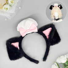 Load image into Gallery viewer, Cute Lolita Dog Ear Headband Fluffy Chef Cap Lace Bow Cosplay Head Hoop Holiday Party Hair Accessory