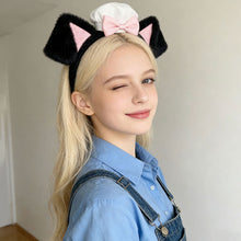 Load image into Gallery viewer, Cute Lolita Dog Ear Headband Fluffy Chef Cap Lace Bow Cosplay Head Hoop Holiday Party Hair Accessory