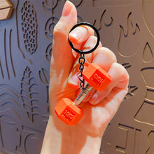 Load image into Gallery viewer, Gym Mini 3D Dumbbell Sports Keychain Fashion PVC Car Key Ring Student Backpack Pendant Fitness Inspiring Gifts