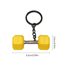 Load image into Gallery viewer, Gym Mini 3D Dumbbell Sports Keychain Fashion PVC Car Key Ring Student Backpack Pendant Fitness Inspiring Gifts
