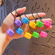 Load image into Gallery viewer, Gym Mini 3D Dumbbell Sports Keychain Fashion PVC Car Key Ring Student Backpack Pendant Fitness Inspiring Gifts