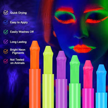 Load image into Gallery viewer, 6pcs Glow in the Dark Face Body Paint Set Makeup Special Effects Makeup For Kids Halloween Christmas Masquerade Cosplay Music Festival Event