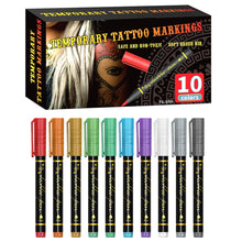 Load image into Gallery viewer, 10-Color Face Body Paint Set Body Painting Pen Temporary Tattoo Pen Makeup For Kids Halloween Christmas Masquerade Cosplay Music Festival Event