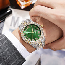Load image into Gallery viewer, Fashion Hiphop Style Quartz Watch Man Wristwatch Roman Scale Diamond Calendar Watch Male Accessories Gift