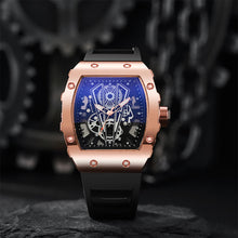 Load image into Gallery viewer, Men Barrel-Shaped Watch Fashion Business Sports Watch Quartz Wristwatch Silicone Watchband Calendar Watch Men Gift