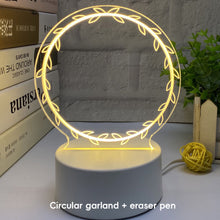 Load image into Gallery viewer, 3D Message Board Notepad Night Light Desk Bedside Lamp USB Plug Handmade Writing Board Decorative Ornament Acrylic