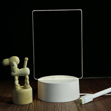 Load image into Gallery viewer, 3D Message Board Notepad Night Light Desk Bedside Lamp USB Plug Handmade Writing Board Decorative Ornament Acrylic