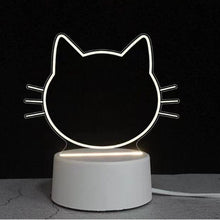 Load image into Gallery viewer, 3D Message Board Notepad Night Light Desk Bedside Lamp USB Plug Handmade Writing Board Decorative Ornament Acrylic