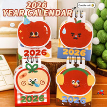 Load image into Gallery viewer, 2026 New Year Cute Mini Cartoon Apple Desk Calendar Student Memo Calendar Table Decoration Gift Children