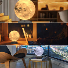 Load image into Gallery viewer, Ambient Rotating Moon Lamp Realistic Romantic Spin Moon Projector Adult Bedside Kids Room Calming Sleep Aid Light