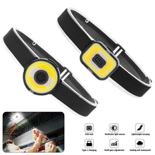 Load image into Gallery viewer, USB Rechargeable COB Headlamp LED Running Light Night Jogging Magnetic Headlight Portable Mini Light with Red Blue Warning Light