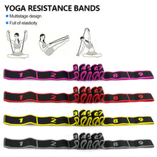 Load image into Gallery viewer, Adult Yoga Stretch Resistance Bands High Elasticity Multi-Segment Belt Yoga Assisted Stretching Belt Yoga Fitness Supply