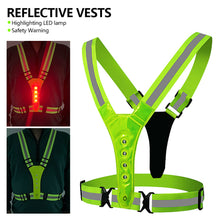 Load image into Gallery viewer, Night Running Riding LED Safety Reflective Adjustable Vests Highlight Lightweight Safety Straps Biking Cycling Equipment