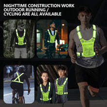 Load image into Gallery viewer, Outdoor Night Running Reflective Strap with Storage Bag Reflective Vest Reflective Belt Strap Reflective Clothing Cycling Reflective Vest