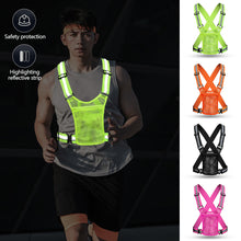 Load image into Gallery viewer, Outdoor Night Running Reflective Strap with Storage Bag Reflective Vest Reflective Belt Strap Reflective Clothing Cycling Reflective Vest