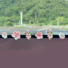 Load image into Gallery viewer, Car Interior Center Console Peach Blossom Decoration Ornaments Cute Pink Flower for Vehicle Dirt Electric Bike Ornaments