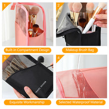 Load image into Gallery viewer, Portable Makeup Brush Storage Bag Waterproof Oxford Fabric Mesh Cosmetic Brush Lipstick Eyebrow Pencil Holder Organizer Pouch Beauty Accessory