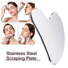 Load image into Gallery viewer, Stainless Steel Heart Shaped Gua Sha Board Massage Scraper Board Facial Scraping Firming Lifting Massage Board Face Neck Body Guasha Massage Tool