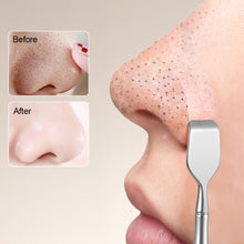 Load image into Gallery viewer, Stainless Steel Blackhead Remover Double Head Blackhead Scraper Remover Deep Cleansing Tool Tweezers Pimple Tool Facial Pore Cleansing Tool