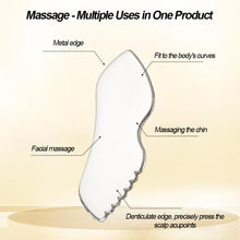 Load image into Gallery viewer, Stainless Steel Gua Sha Board Massage Scraper Board Half-Rolling Wheel Massage Facial Scraping Firming Lifting Massage Board Face Neck Body Massage Tool