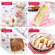 Load image into Gallery viewer, 10/50Pcs Wax Paper Food Grade Grease Paper Food Wrappers Wrapping Paper Oil-proof Baking Paper For Bread Candy Cake Nougat Fries Oilpaper Sandwich Wrapper