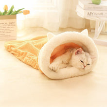 Load image into Gallery viewer, Thermal Cat Bed Winter Sleeping Bag for Cats Burrow Design Snug Hideaway Plush Warmth Cave For Kitty &Cats Pet Supplies House Pet Products